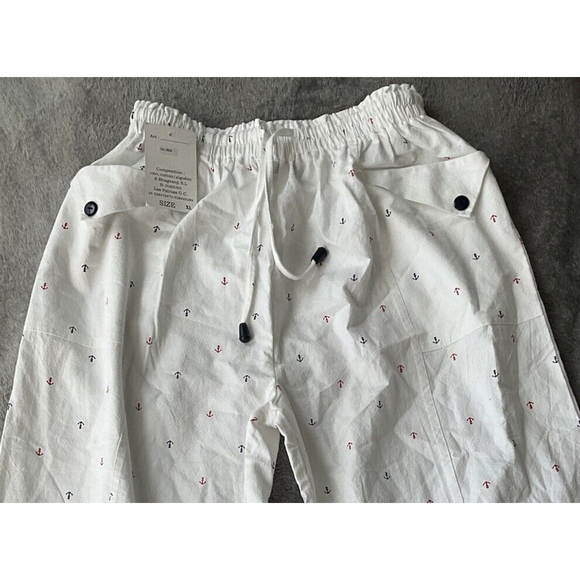 White Diamonds, Womens White Capri Pants, Size XL, Draw String w/ Anchor Accents - Picture 9 of 9